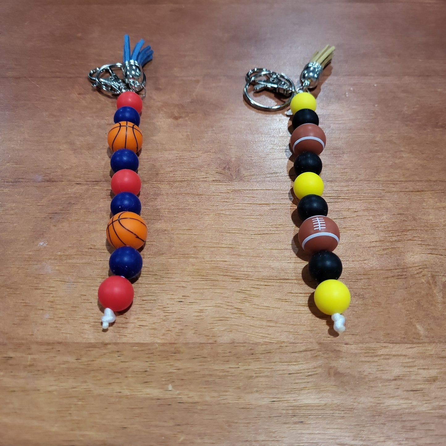 Sports Themed Beaded Keychains