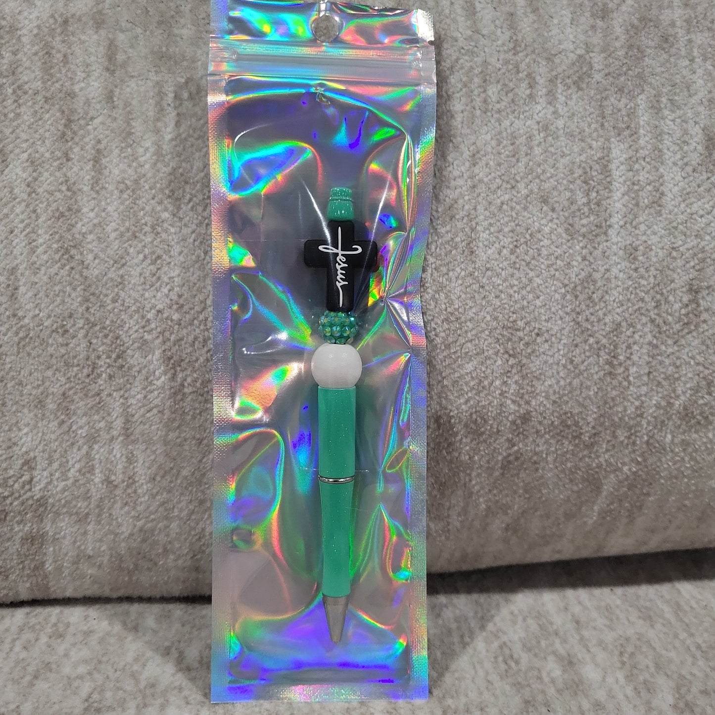 Jesus Cross Beaded Pen