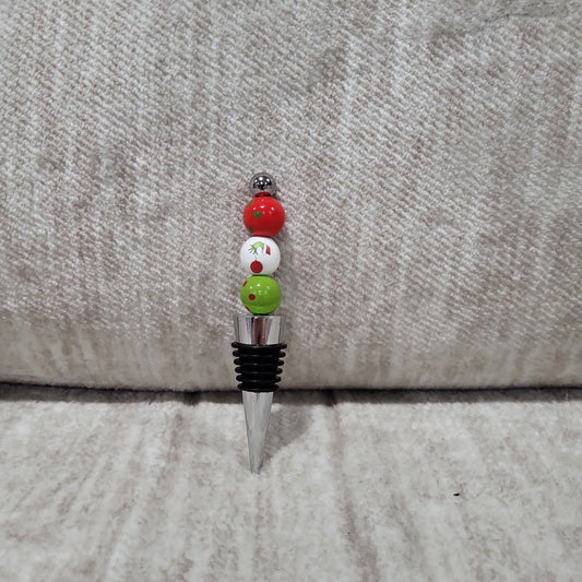 Grinch Themed Wine Stopper