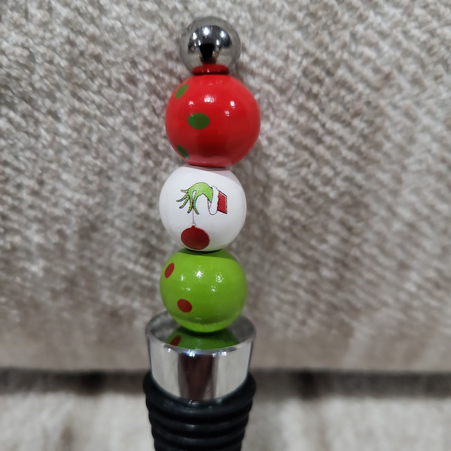 Grinch Themed Wine Stopper