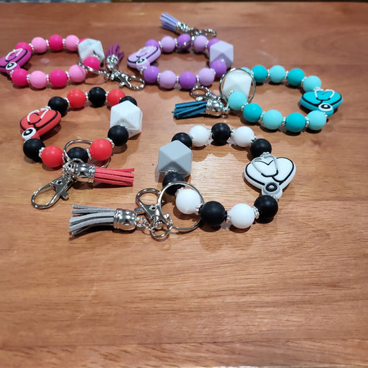 Nurse/Doctor Heart Keychains Or Bracelets