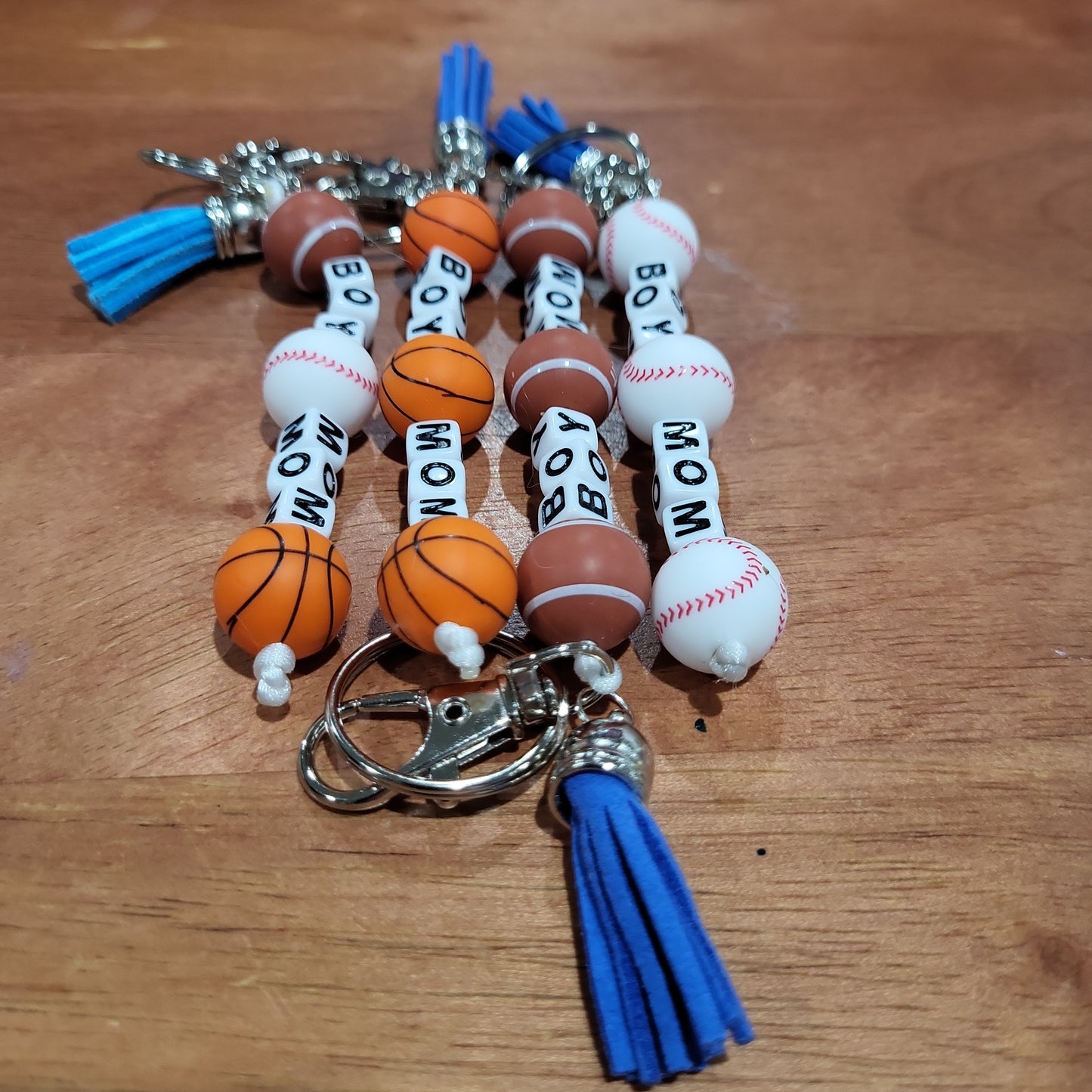 Boy Mom Sports Themed Keychains