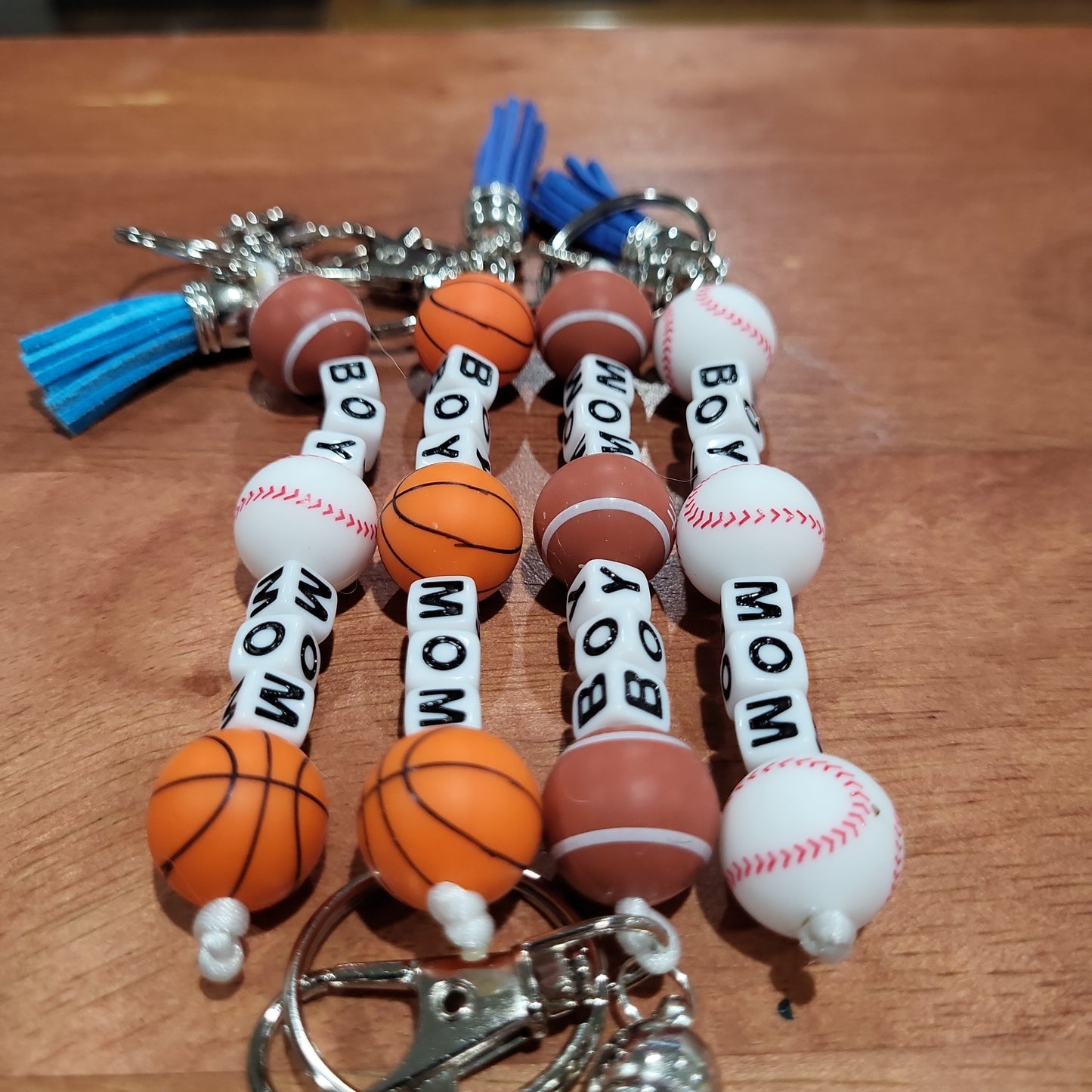 Boy Mom Sports Themed Keychains